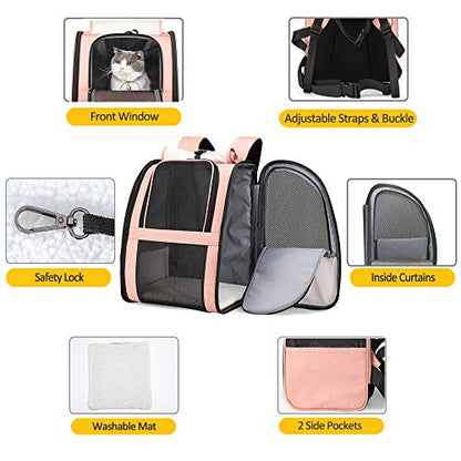 Texsens Innovative Traveler Bubble Backpack Pet Carriers for Cats and Dogs (Black)