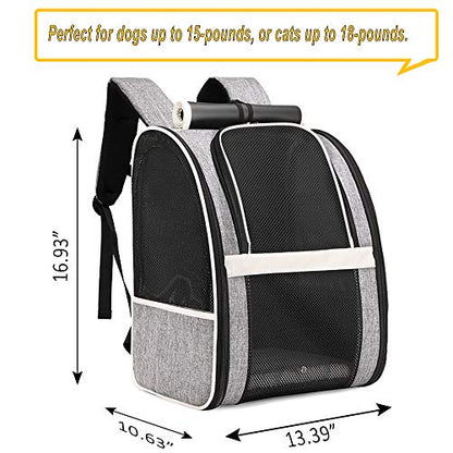 Texsens Innovative Traveler Bubble Backpack Pet Carriers for Cats and Dogs (Black)