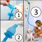 Rinseroo: 5 Foot Slip-on, Handheld Showerhead Attachment Hose for Sink and Shower. No Installation, Detachable Shower Head Sprayer. Fits Faucets Up To 6" Wide. Not For Tubs.
