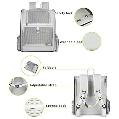 Texsens Innovative Traveler Bubble Backpack Pet Carriers for Cats and Dogs (Black)
