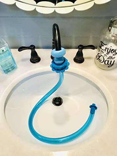 Rinseroo: 5 Foot Slip-on, Handheld Showerhead Attachment Hose for Sink and Shower. No Installation, Detachable Shower Head Sprayer. Fits Faucets Up To 6" Wide. Not For Tubs.
