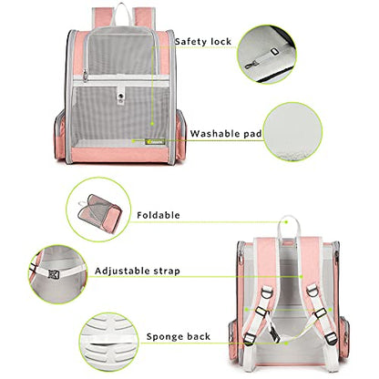 Texsens Innovative Traveler Bubble Backpack Pet Carriers for Cats and Dogs (Black)