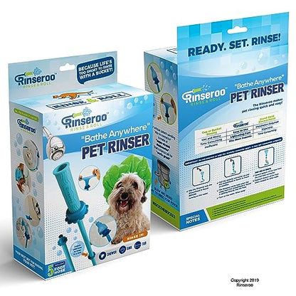 Rinseroo: 5 Foot Slip-on, Handheld Showerhead Attachment Hose for Sink and Shower. No Installation, Detachable Shower Head Sprayer. Fits Faucets Up To 6" Wide. Not For Tubs.