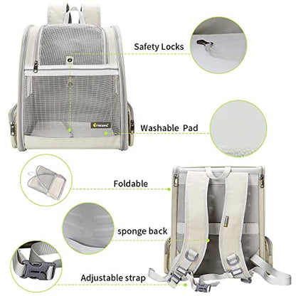 Texsens Innovative Traveler Bubble Backpack Pet Carriers for Cats and Dogs (Black)