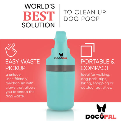 DOGOPAL 360 Pooper Scooper – Dog Pooper Scooper with Built-in Poop Bag Dispenser – Portable and Lightweight – Claw Poop Scooper for Dogs – Poop Picker Upper Tool for Small, Medium and Large Dogs